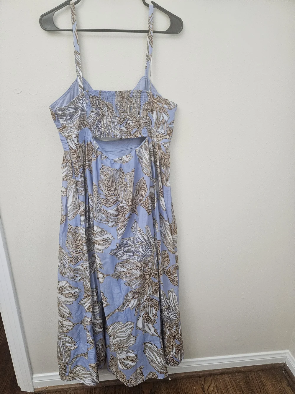 Banana Republic Light Blue Floral Cutout Maxi Sundress Size 14 New - Picture 7 of 16